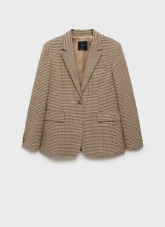 MANGO Straight-Fit Micro-Houndstooth Jacket  - Image 1