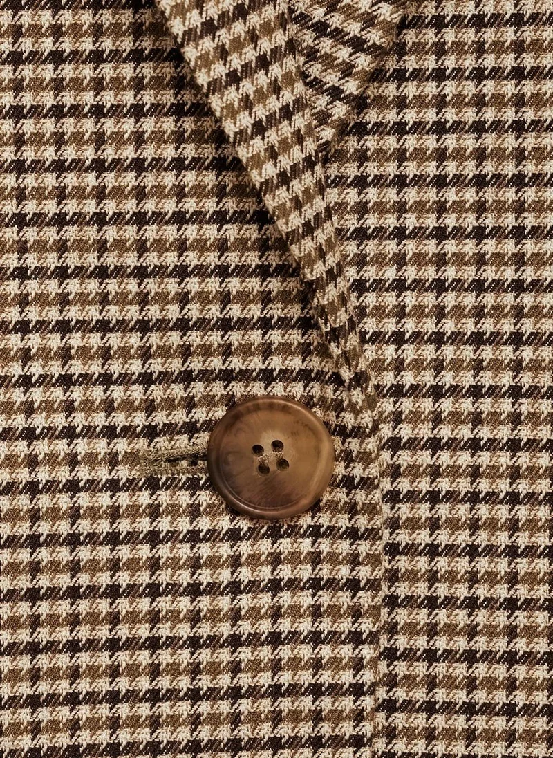 MANGO Straight-Fit Micro-Houndstooth Jacket