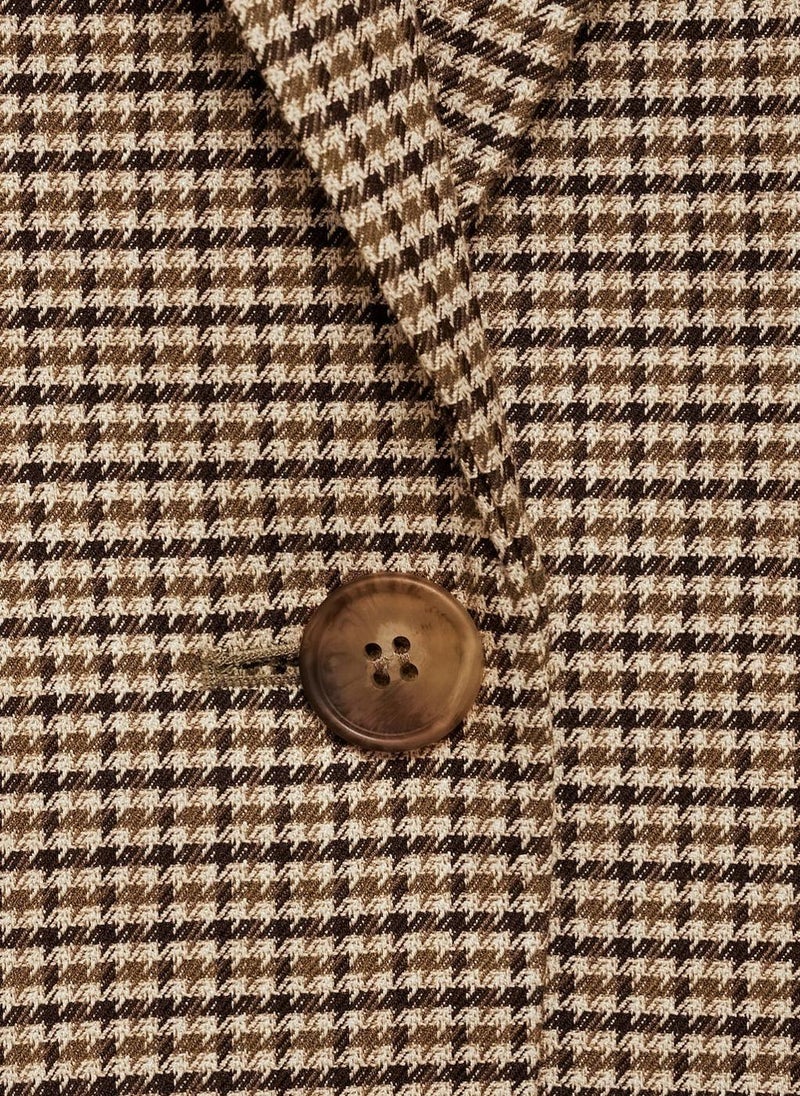 MANGO Straight-Fit Micro-Houndstooth Jacket  - Image 3