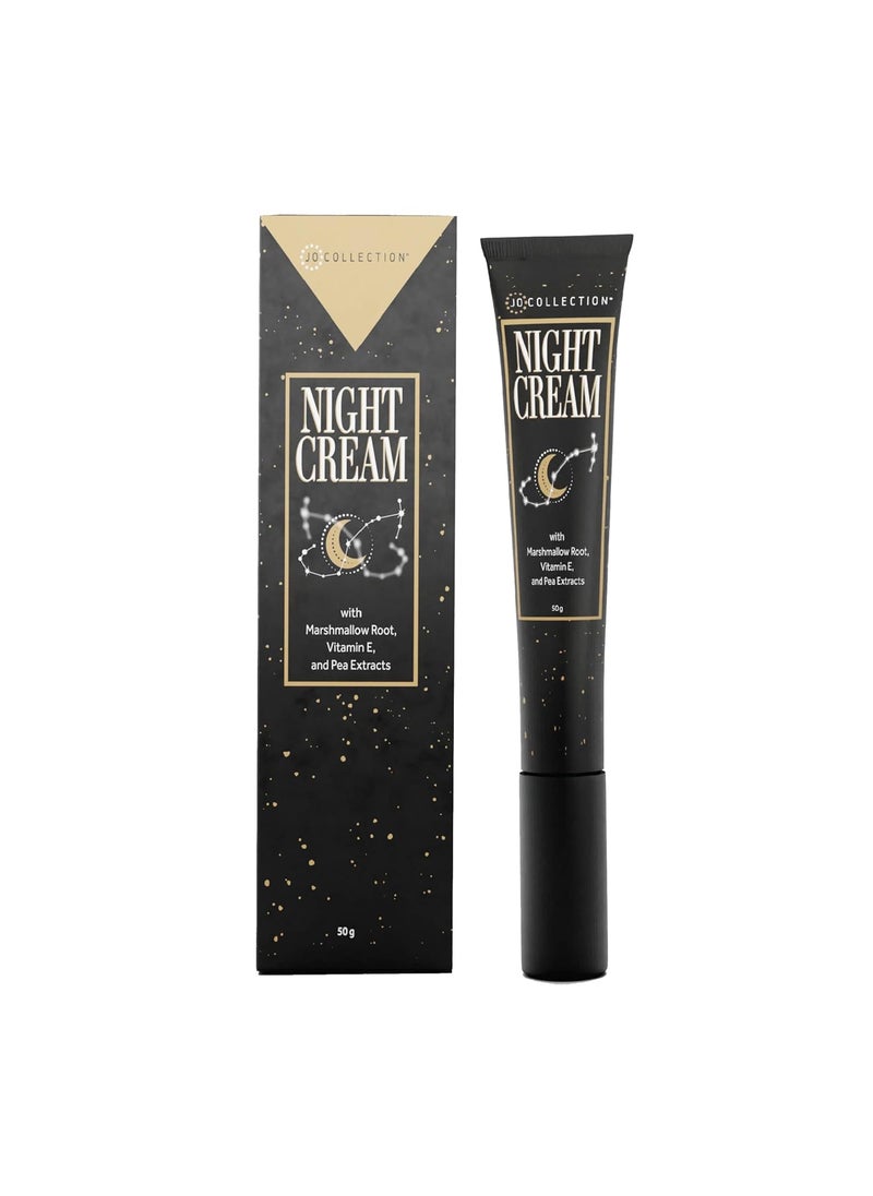 JO COLLECTION Night Cream with Marshmallow Root Vitamin E Pea Extracts and Jojoba esters  Moisturizes Nourishes Hydrates Balances Protects and Repairs  50g 