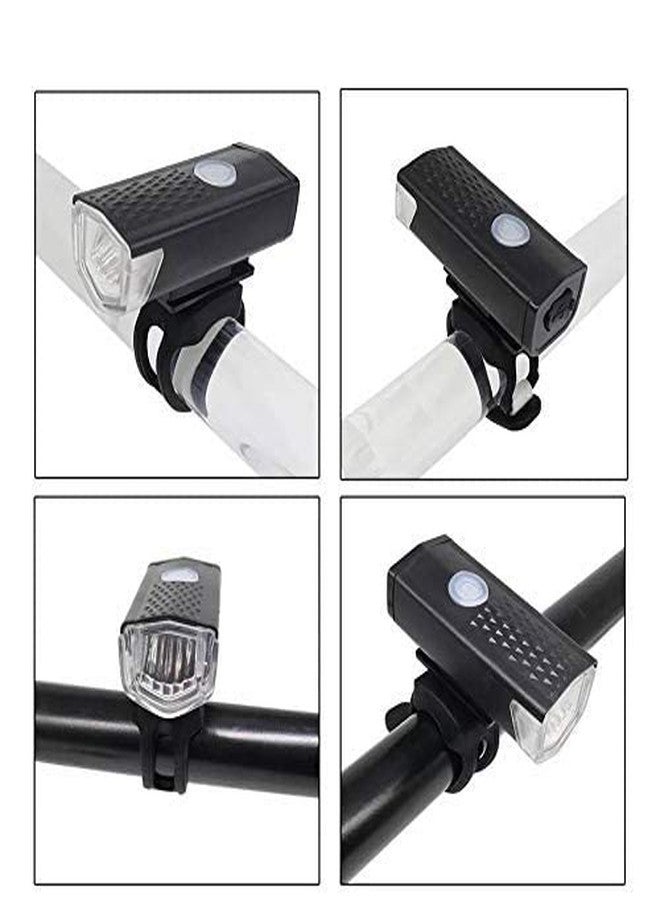 BLACKBELL Combo of Rechargeable Head Light and Tail Light LED for Bicycle LED Front Rear Light Combo (Black, Red) - Image 5