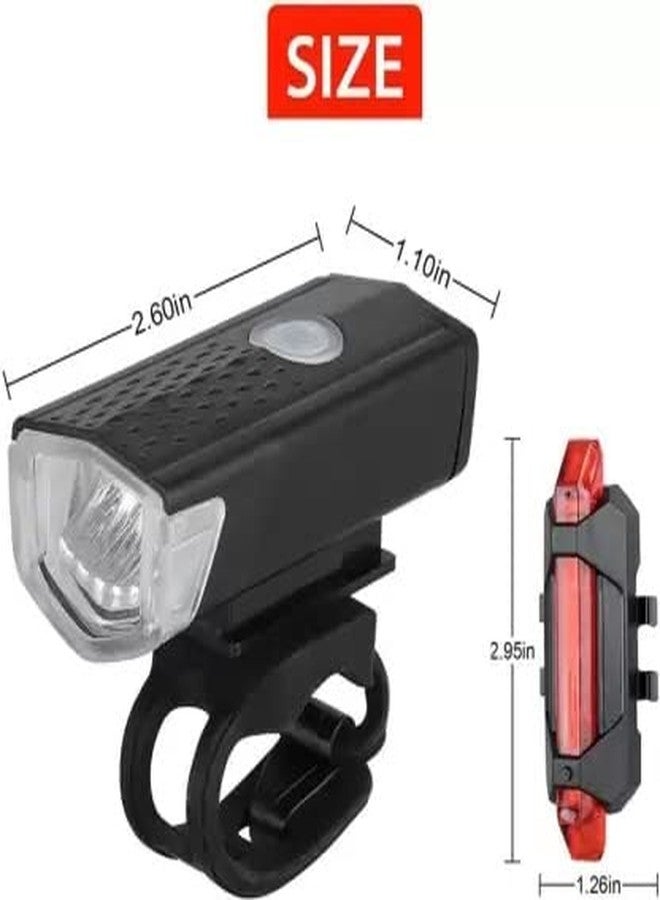 BLACKBELL Combo of Rechargeable Head Light and Tail Light LED for Bicycle LED Front Rear Light Combo (Black, Red) - Image 3