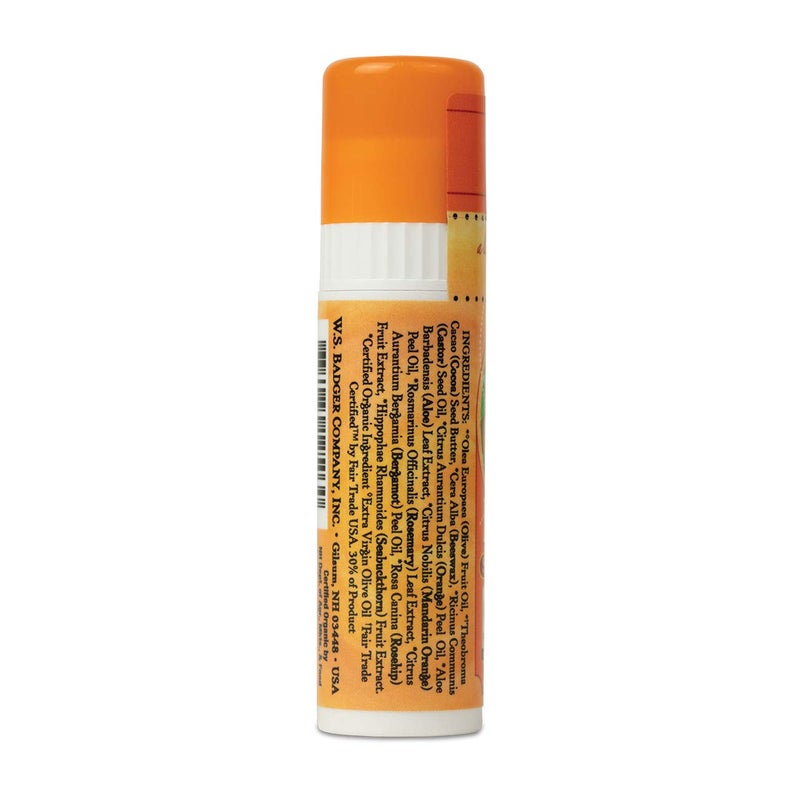 Badger Sweet Orange Cocoa Butter Lip Balm - .25oz Stick - Image 3