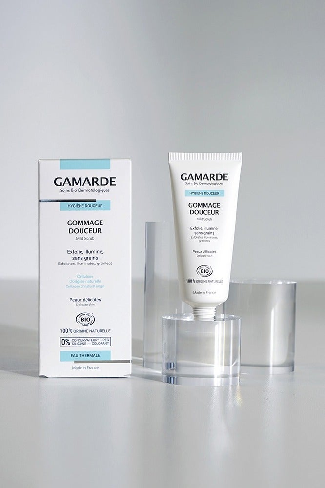 gamarde Gentle Scrub 40ml – Certified Organic Grain-Free Face Exfoliator with Plant Cellulose, Argan Oil & Thermal Spring Water – Gently Removes Dead Skin, Softens & Brightens Complexion – Vegan - Image 2