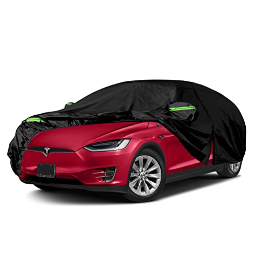 SPORTULI Waterproof Car Cover Replace for 2015-2025 Tesla Model X, All Weather Model X Covers with Zipper Door, Ventilated Mesh & Charging Port for Snow Rain Dust Hail Protection - Image 1