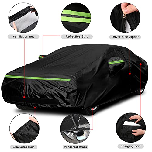 SPORTULI Waterproof Car Cover Replace for 2015-2025 Tesla Model X, All Weather Model X Covers with Zipper Door, Ventilated Mesh & Charging Port for Snow Rain Dust Hail Protection - Image 2