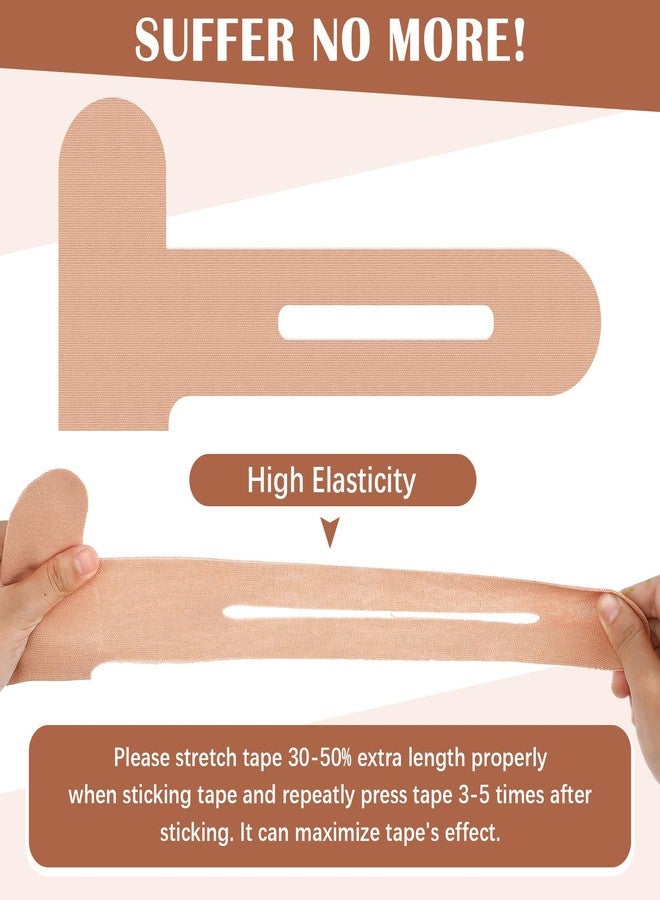Anglechic 50 Pcs Precut Kinesiology Tape for Knees Pain Relief Elastic Waterproof Athletic Knee Tape for Support Stability Sports(Skin Color) - Image 3