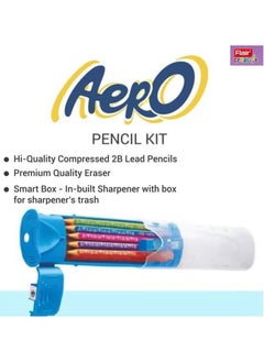 Flair FLAIR Creative Series Aero Pencil Smart Kit | Colourful 2B Lead Pencils | Fun & Functional Box | Stationery Kit Ideal For Gifting | Set Of 10 Wooden Pencils, 1 Eraser & 1 In-Built Sharpener.  - Image 3
