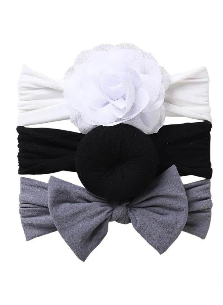 Bambimici Bambimici - Aya Assorted Cute Soft Turban for Babies - White, Black, Grey