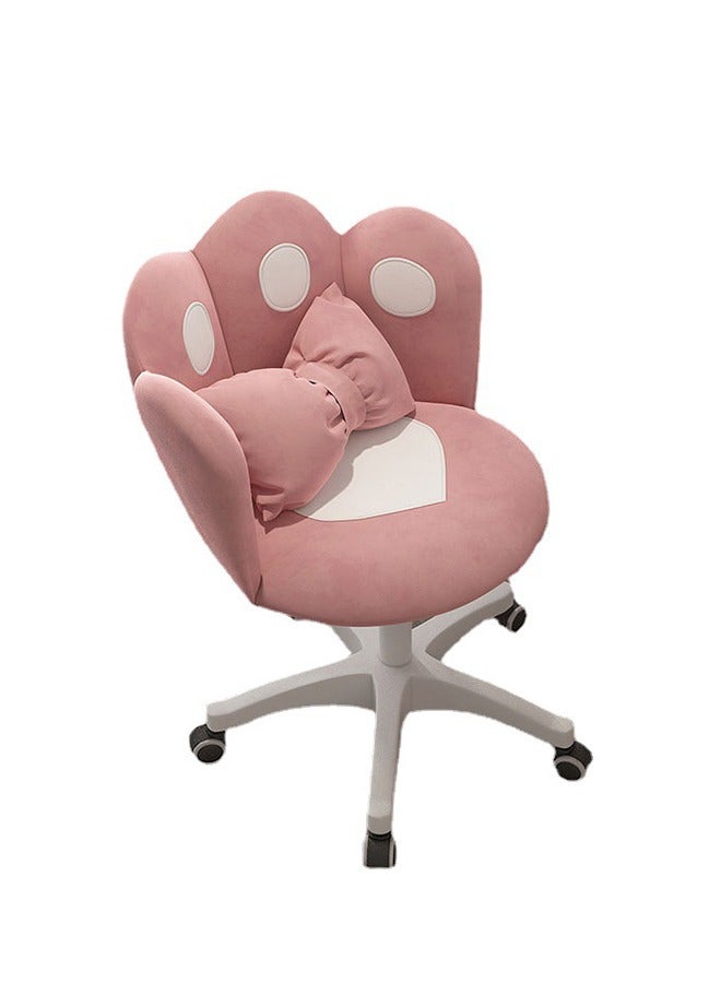 Tanwer Cute Bedroom Adjustable Swivel Chair, Desk Chair, Study Chair, Makeup Chair, Computer Chair, Pink - Image 1