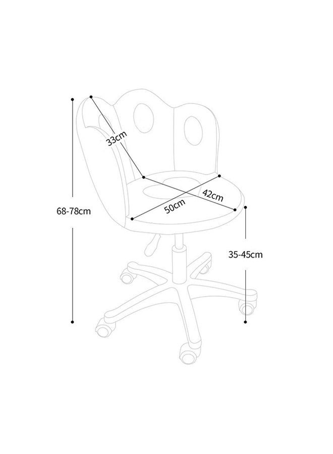 Tanwer Cute Bedroom Adjustable Swivel Chair, Desk Chair, Study Chair, Makeup Chair, Computer Chair, Pink - Image 3
