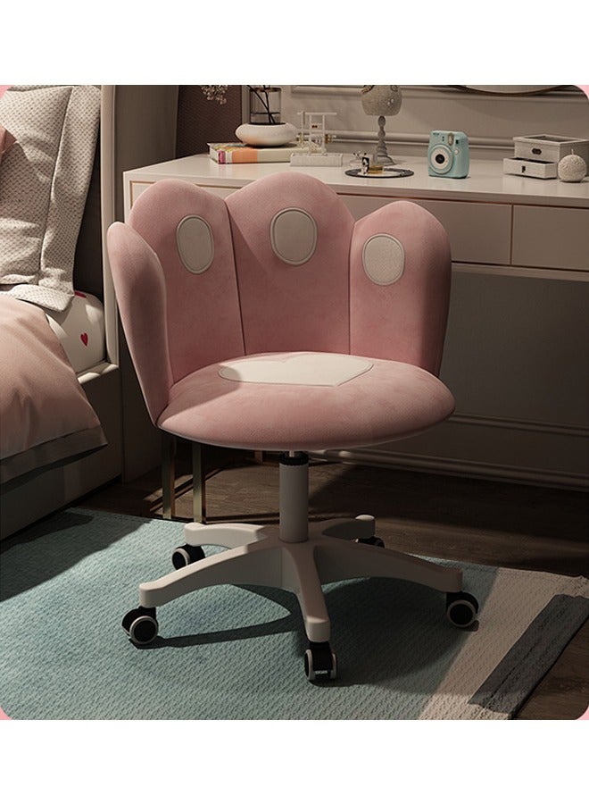 Tanwer Cute Bedroom Adjustable Swivel Chair, Desk Chair, Study Chair, Makeup Chair, Computer Chair, Pink - Image 4