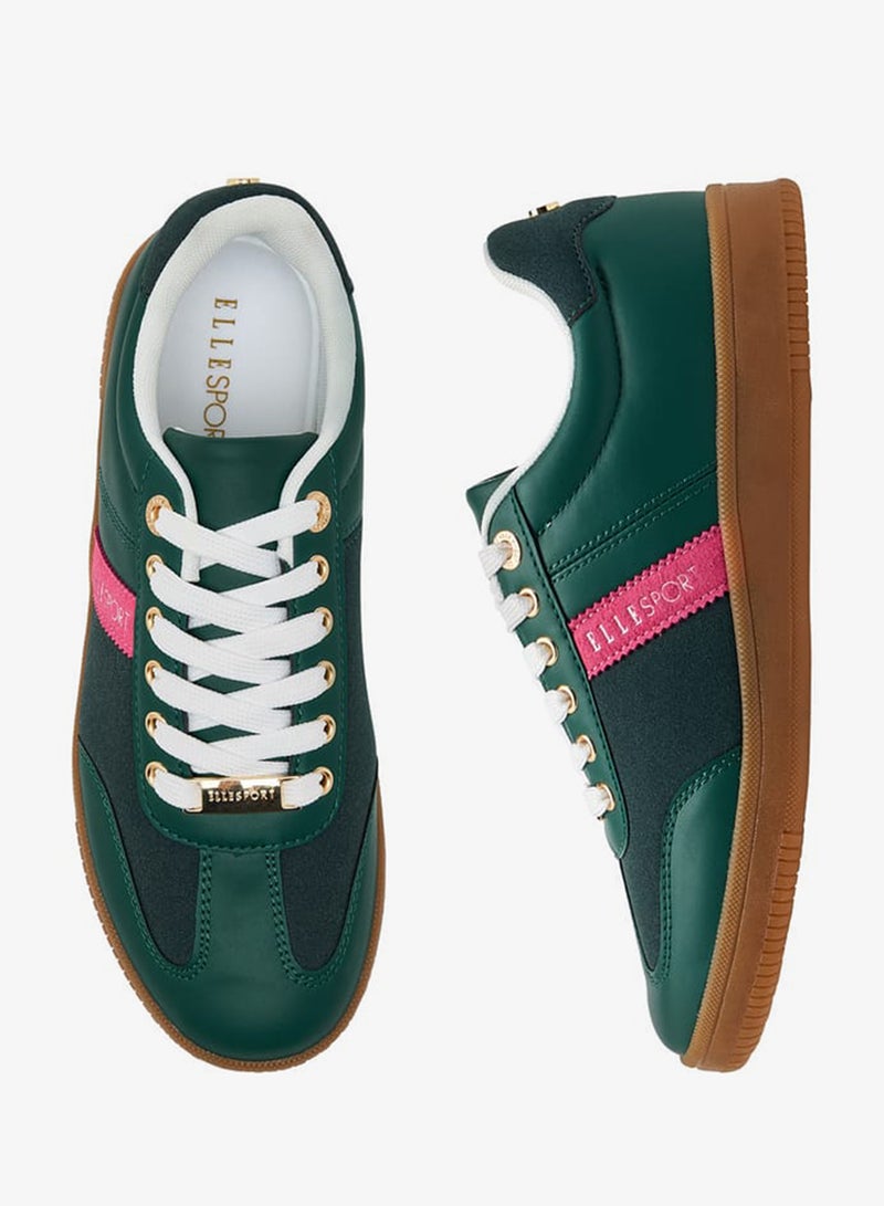 ELLE Women's Logo Detail Sneakers with Lace-Up Closure - Image 3