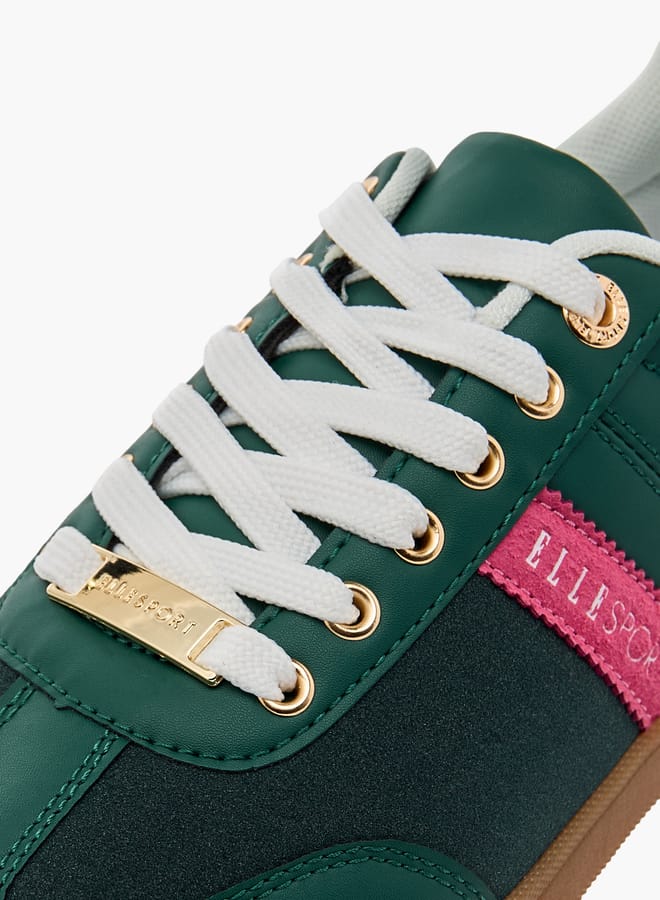 ELLE Women's Logo Detail Sneakers with Lace-Up Closure  - Image 4