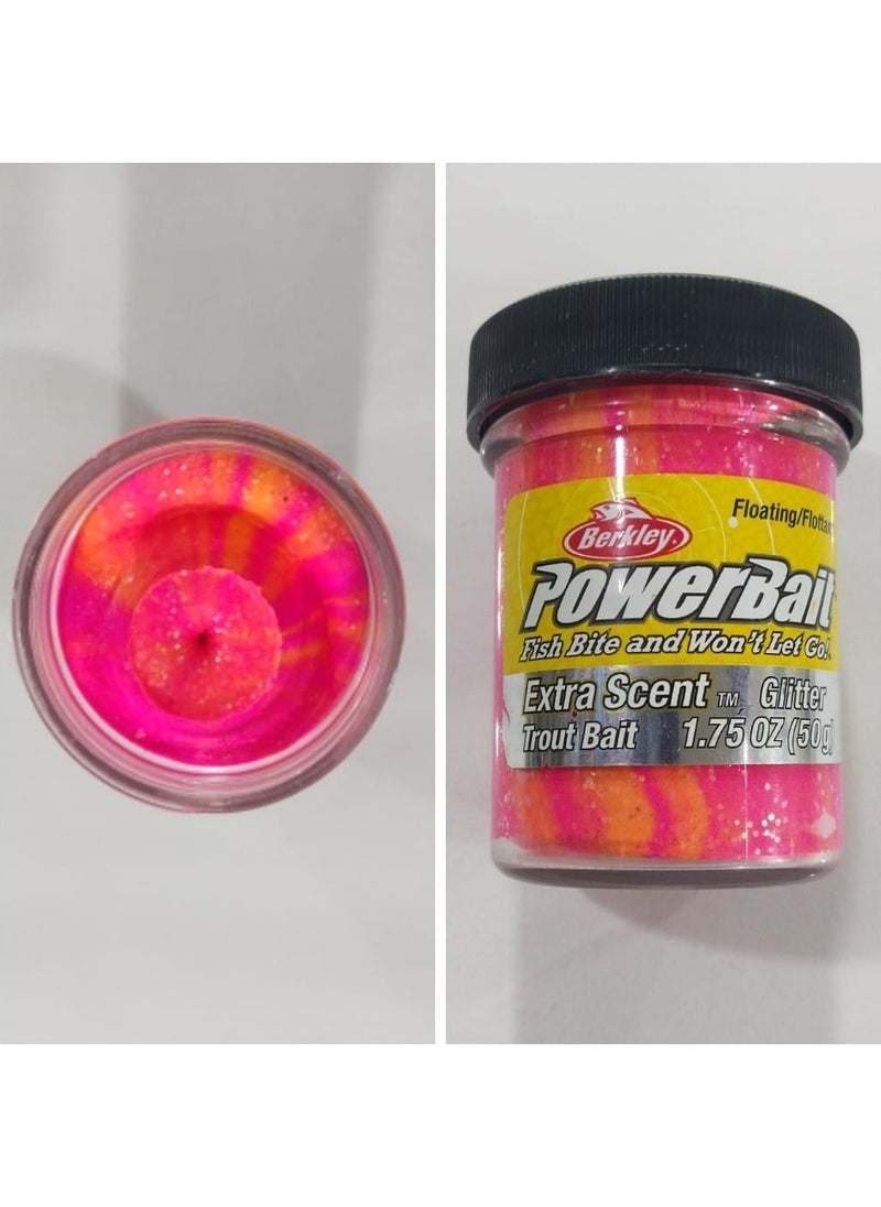 Berkley Powerbait Extra Scent Glitter Fish Dough for Trout and All Fish (Sherbet) 