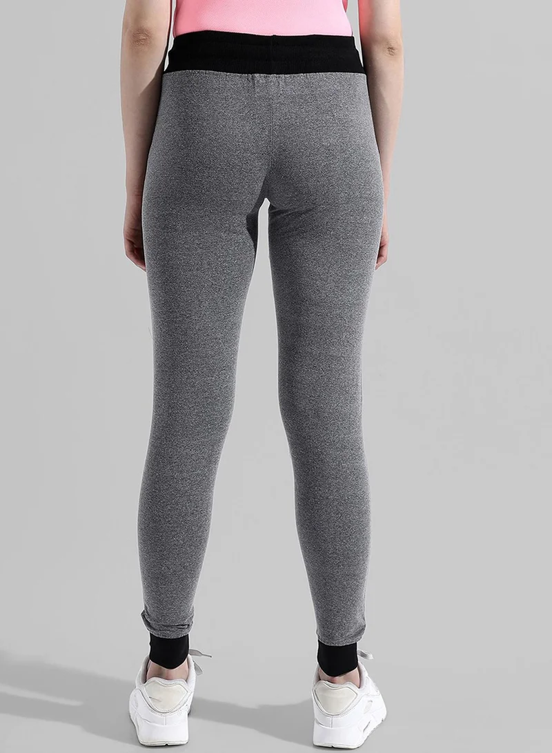 Campus Sutra Campus Sutra Women's Grey Colourblocked Regular Fit Trackpants | Slanted Open Pockets | Drawstring Waist | Trackpants Crafted With Comfort Fit & High Performance For Everyday Wear