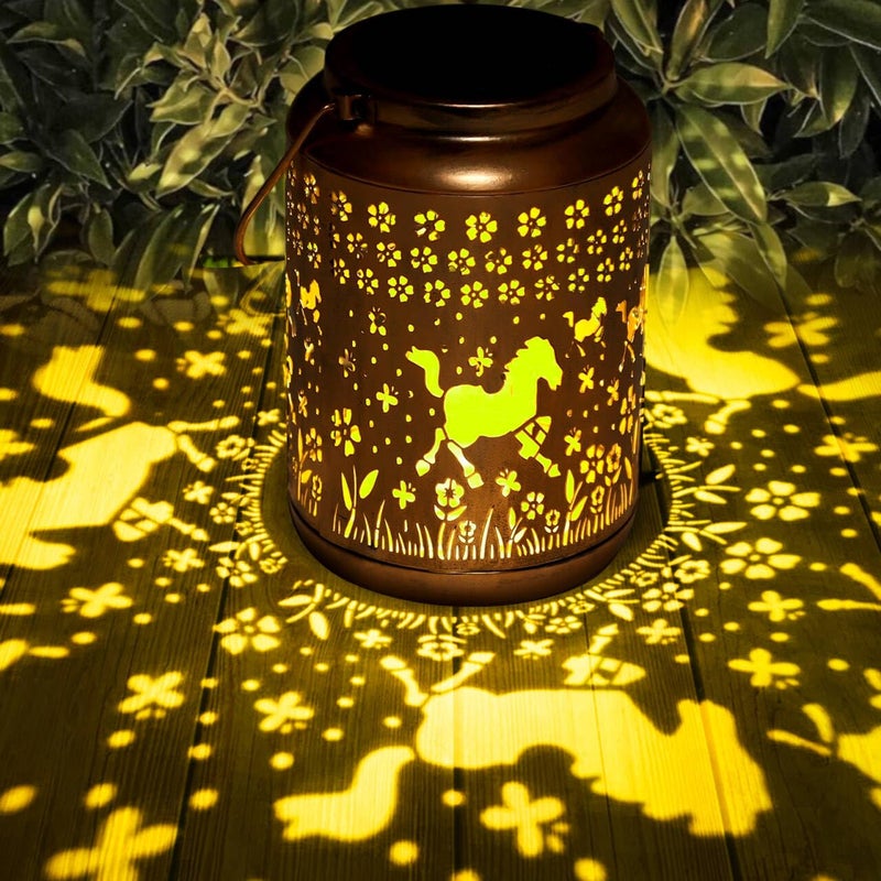 Buwheekoki Horse Solar Lantern Outdoor Horse Decor Garden Decor Waterproof Light Hanging Solar Lights Yard Decor, Christmas Gifts, Gifts for Women, Gifts for Mom, Gifts for Grandma, Horse Gifts - Image 1