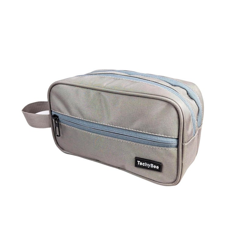 Techbee TECHYBEE Travel Polyester Toiletry Bag for Men & Women, Travel Pouch for Toiletries Shaving Kit & Cosmetics, Water Resistance Pouch for Travel Accessories (Light Green) - Image 1