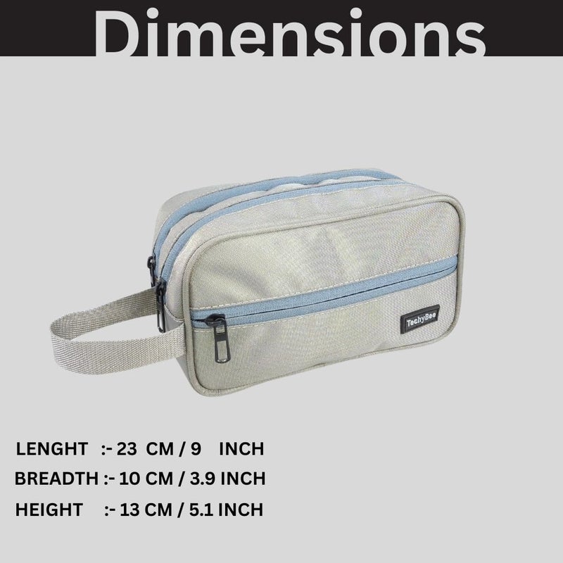 Techbee TECHYBEE Travel Polyester Toiletry Bag for Men & Women, Travel Pouch for Toiletries Shaving Kit & Cosmetics, Water Resistance Pouch for Travel Accessories (Light Green) - Image 4