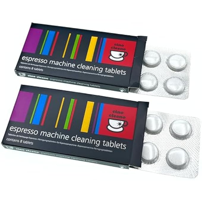 CAFETTO Cino Cleano Espresso Machine Cleaning Tablets For Breville Espresso Machines Descaling Tablets For Baristas Pack Of 2 16 Tablets - Image 1