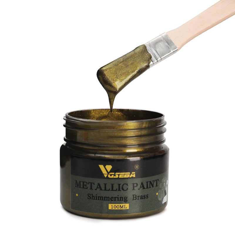 VGSEBA Acrylic Paint Metallic Malachite Non Toxic Non Fading 100ml Copper Leaf Paint for Art Painting Handcrafts Ideal for Canvas Wood Clay Fabric Ceramic Craft Supplies - Image 3
