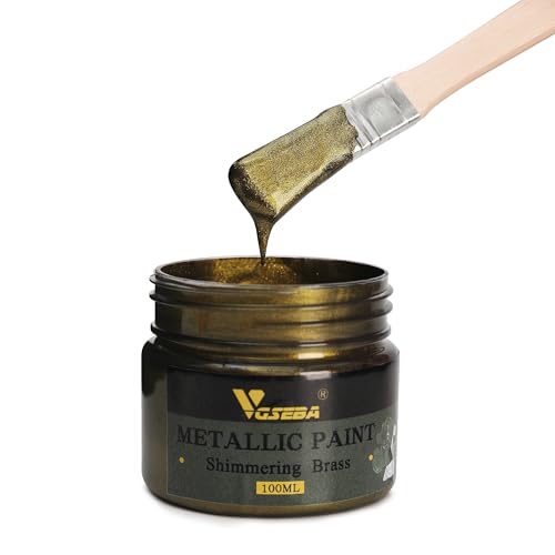 VGSEBA Acrylic Paint Metallic Malachite Non Toxic Non Fading 100ml Copper Leaf Paint for Art Painting Handcrafts Ideal for Canvas Wood Clay Fabric Ceramic Craft Supplies - Image 1
