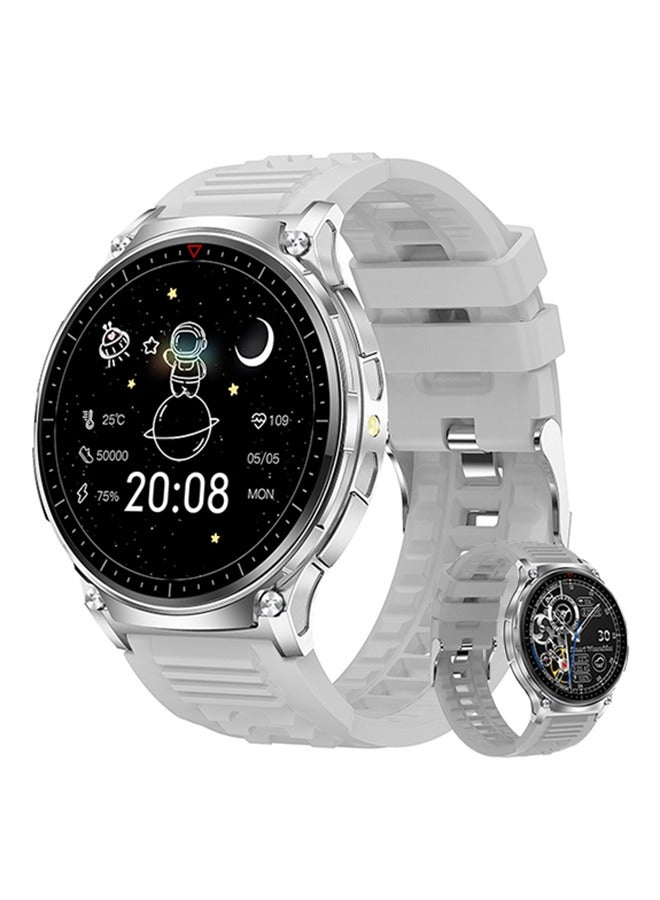 رولستيمي ساعة ذكية للرجال مع مصباح ليد جيب 1.39 " هد ساعة ذكية مقاوم للماء جهاز تعقب للياقة البدنية في الهواء الطلق ساعة رياضية ل يوس أندرويد ، الفضة - Image 1