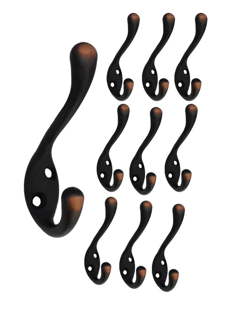 QCAA Premium Quality Heavy Duty Coat and Hat Hook Hanger 338 Zinc Die Cast ORB OilRubbed Bronze Made in Taiwan 10 Pack - Image 2
