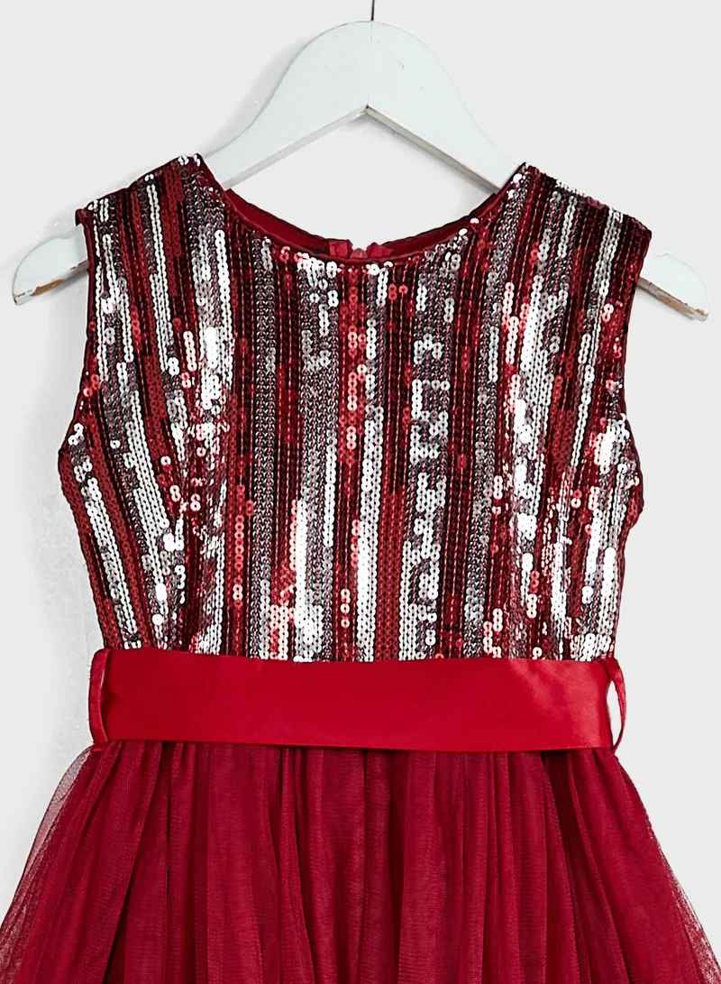 Little Golden Apple Sequin Bodice Tulle Dress