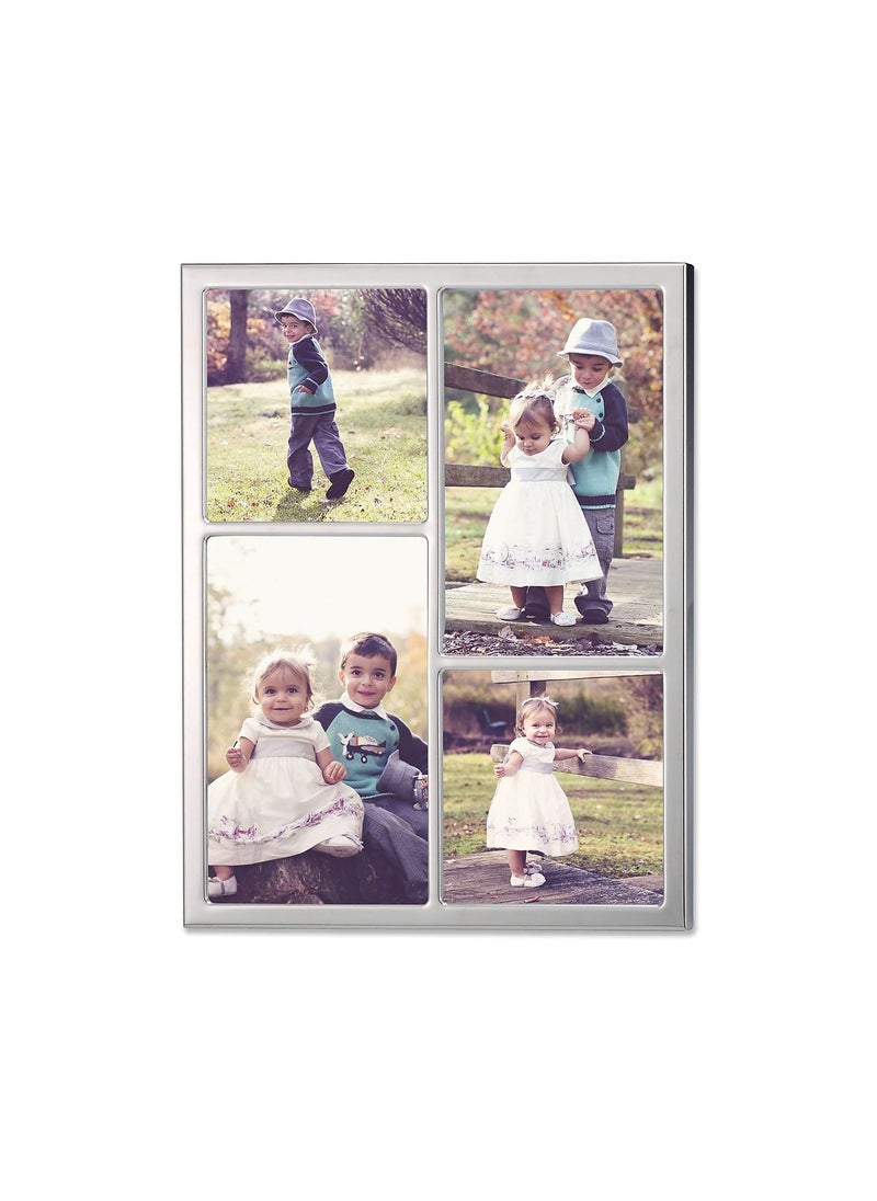 Lawrence Frames Lawrence Frames 710688 Silver Standard Metal 4 Opening Picture Frame 