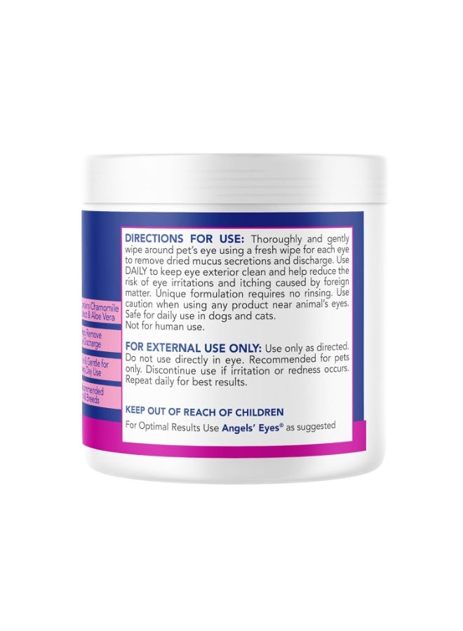 ANGELS' EYES Gentle Tear Stain & Pet Eye Wipes for All Dogs & Cats Textured Grooming Wipes Remove Discharge & Mucus, Reduce Tear Stains, Hypoallergenic with Aloe & Chamomile, 100ct - Image 3