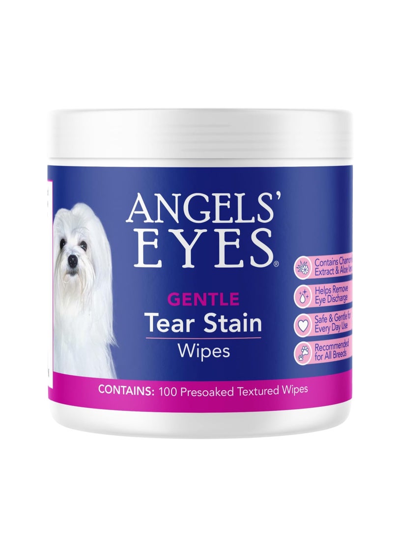 ANGELS' EYES - ANGELS' EYES Gentle Tear Stain Wipes for Dogs and Cats | 100 ct Presoaked & Textured Eye & Face Wipes | Remove Discharge & Mucus Secretions - Image 1