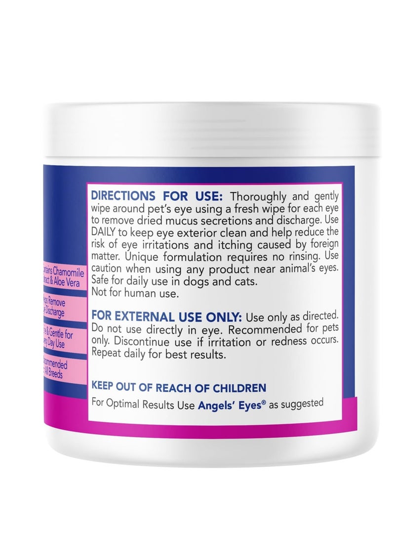 ANGELS' EYES - ANGELS' EYES Gentle Tear Stain Wipes for Dogs and Cats | 100 ct Presoaked & Textured Eye & Face Wipes | Remove Discharge & Mucus Secretions - Image 1