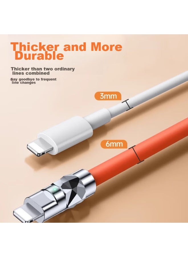 CAN Fit 3-in 100w Data Cable, One-to Usb, Suitable For Apple, Huawei, Honor, Vivo, Xiaomi, 6a Fast Charging, Tablet Charger, Car Charger, 1.5 Meters, Orange - Image 3