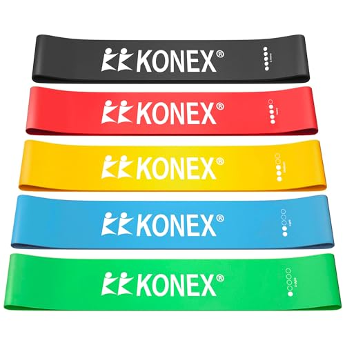 Konex Loop Resistance Band for Men & Women | Durable Natural Latex Stretch Band (Set of 5) for Back & Full Body Workout | Ideal for Home, Gym, Fitness, Yoga, Stretching & Toning Exercises - Image 1