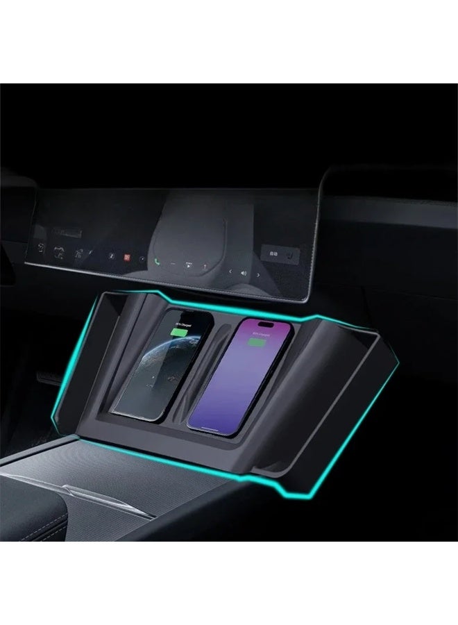 HPS 2 in 1 Center Console Organizer, Side Tray Sunglasses Holder Storage Box with Wireless Charger Protector Silicone - Image 4