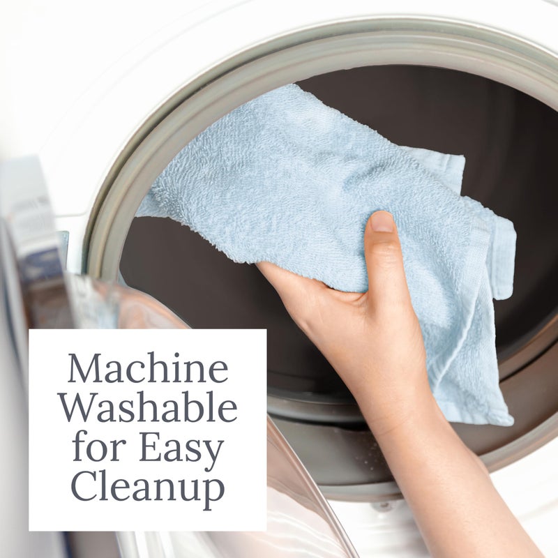 Natemia مناديل استحمام الأطفال العضوية من ناتيميا (5 عبوات، 12 بوصة × 12 بوصة) - 100% قطن عضوي - مناشف أطفال فائقة النعومة للبشرة الحساسة - حديثي الولادة، الأولاد والبنات - مناديل استحمام، ضرورة في سجل المواليد (رمادي) - Image 5