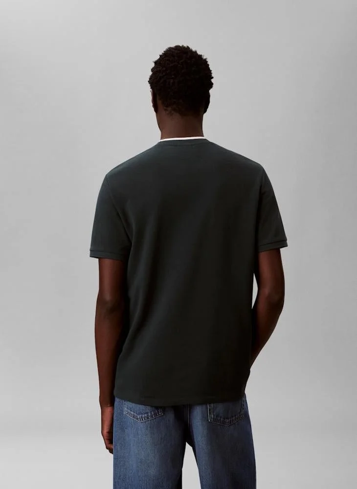 CALVIN KLEIN Cotton Piqué Tipped Collar T-shirt