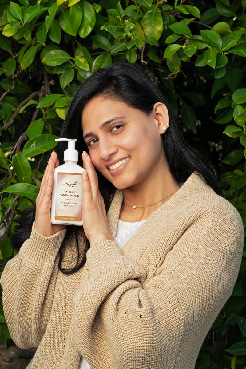 Kuumba Made Amber & Sandalwood Body Lotion 6.75 fl oz | Moisturizing Scented Lotion with Dispenser Pump - Image 2