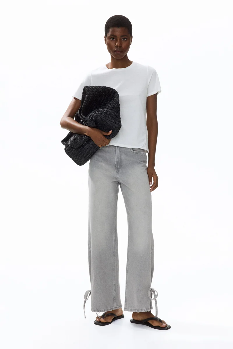H&M  Barrel High Waist Ankle Jeans for Women | Best Price UAE