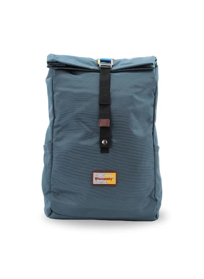 Discovery Discovery ICON Roll Top 15L Backpack Steel Blue, Durable Lightweight Multi Compartment Travel Bag, Padded Laptop/Tablet Pocket RFID, Adjustable Strap With Luggage Fix Strap, Men Women School Outdoor
