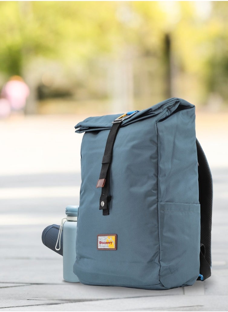 Discovery ICON Roll Top 15L Backpack Steel Blue, Durable Lightweight Multi Compartment Travel Bag, Padded Laptop/Tablet Pocket RFID, Adjustable Strap With Luggage Fix Strap, Men Women School Outdoor - pzsku/Z3199C723A3A795D0FA56Z/45/_/1739530789/630b1a8f-20f8-4a3e-b681-0e3e4602b060