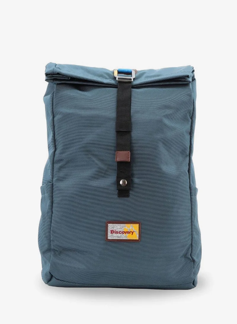 Discovery Discovery ICON Roll Top 15L Backpack Steel Blue, Durable Lightweight Multi Compartment Travel Bag, Padded Laptop/Tablet Pocket RFID, Adjustable Strap With Luggage Fix Strap, Men Women School Outdoor