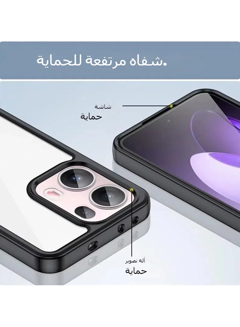 general Transparent shell for OPPO Reno13 Pro, color hard acrylic transparent back cover Soft TPU edge thicker drop and shock proof shell for OPPO Reno13 Pro 5G - Image 3