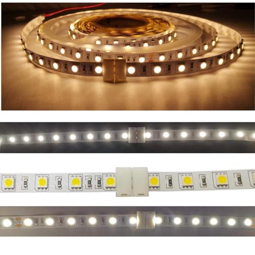 SNOOGG 20 Pack I Type 2 pin LED Strip connectors Solderless for COB/SMD 2835 3528 Single Color LED Strips Unwired Gapless led Strip Adapter Extension - Image 5