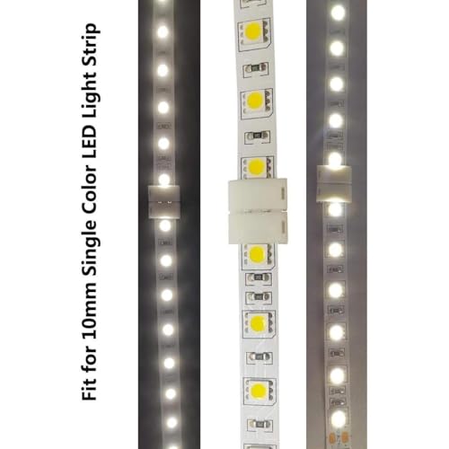 SNOOGG 20 Pack I Type 2 pin LED Strip connectors Solderless for COB/SMD 2835 3528 Single Color LED Strips Unwired Gapless led Strip Adapter Extension - Image 3