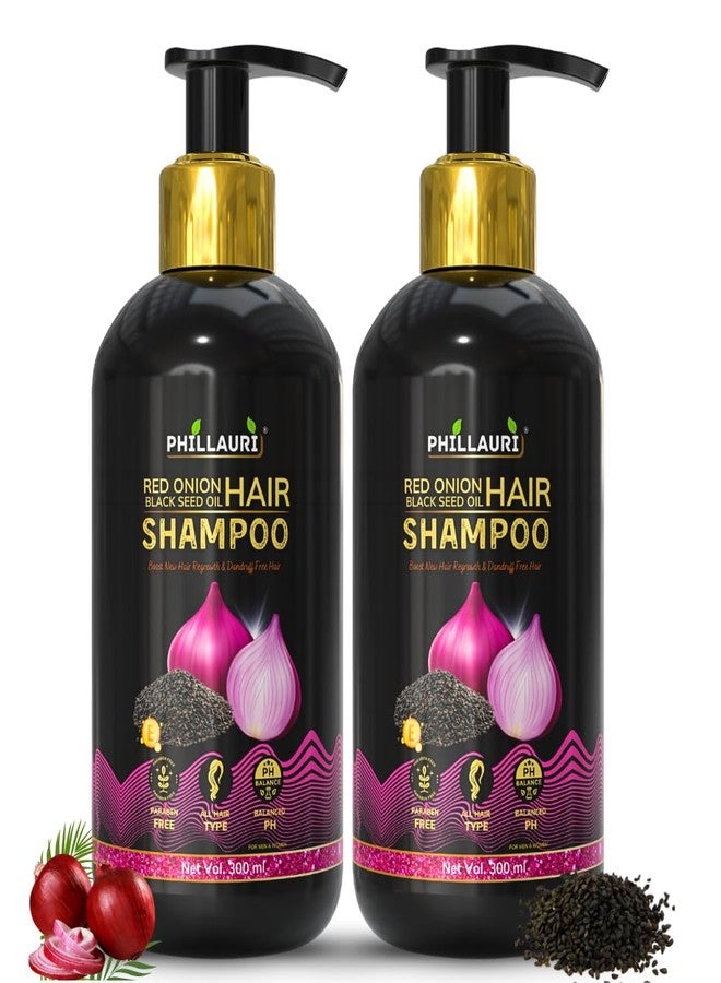 Phillauri Red Onion & Black Seed Oil Hair Shampoo for Hair Fall Control | Black Seed Oil Hair Shampoo for Daily Hair Wash | 600ml (Pack Of 2) - Image 1