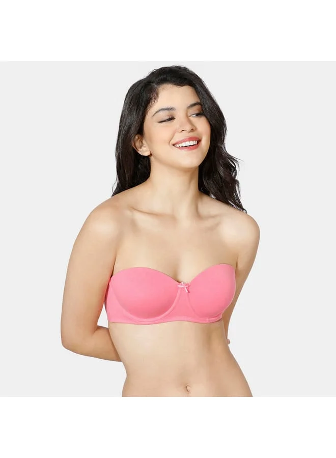 zivame Zivame Solid Padded Balconette Bra with Hook and Eye Closure
