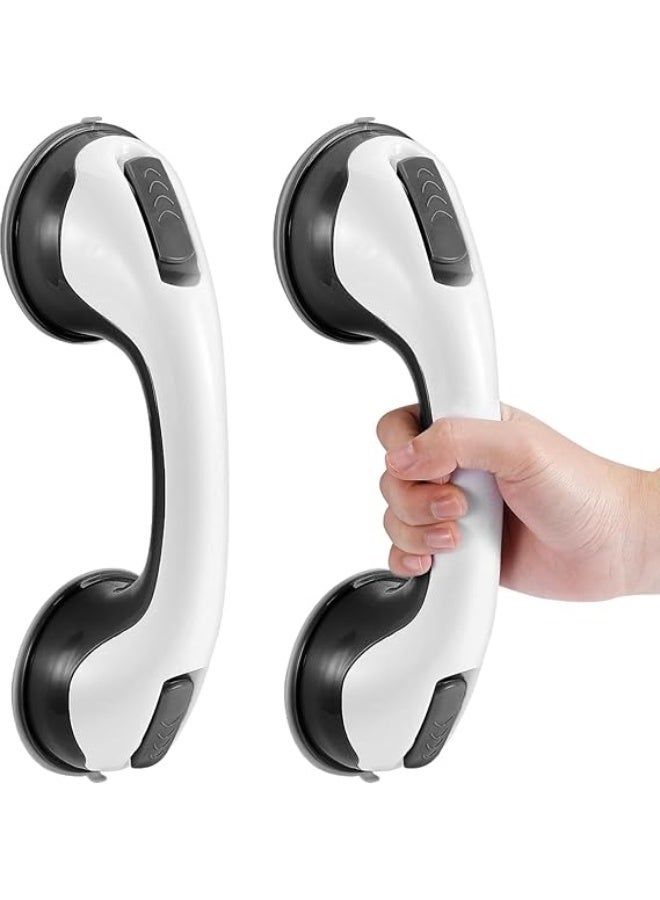 Pack of 2 Adhesive Bathroom Grab Bars, 12 Inch Shower Support Handle, Wall Mounted Safety Rail for Bathtub, Toilet and Shower Mobility Assistance - Image 1