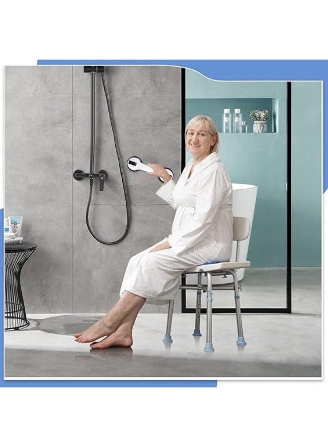 Pack of 2 Adhesive Bathroom Grab Bars, 12 Inch Shower Support Handle, Wall Mounted Safety Rail for Bathtub, Toilet and Shower Mobility Assistance - Image 2